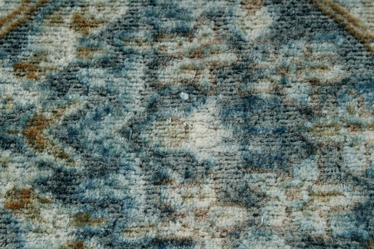 7x10 Blue and Beige Persian Rug
