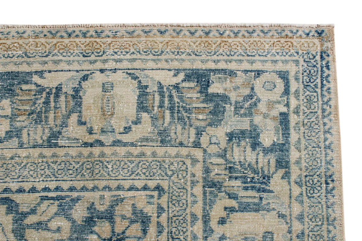 7x10 Beige and Blue Persian Traditional Rug