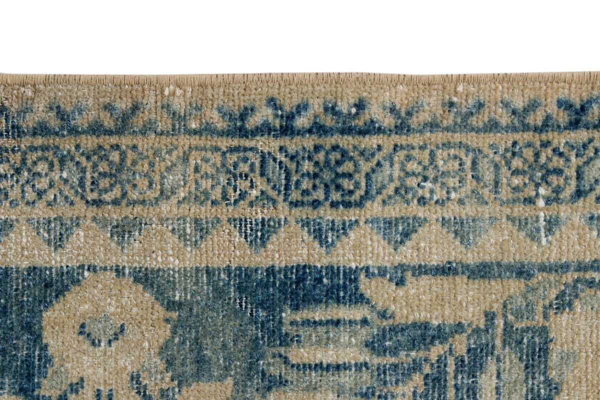7x10 Beige and Blue Persian Traditional Rug