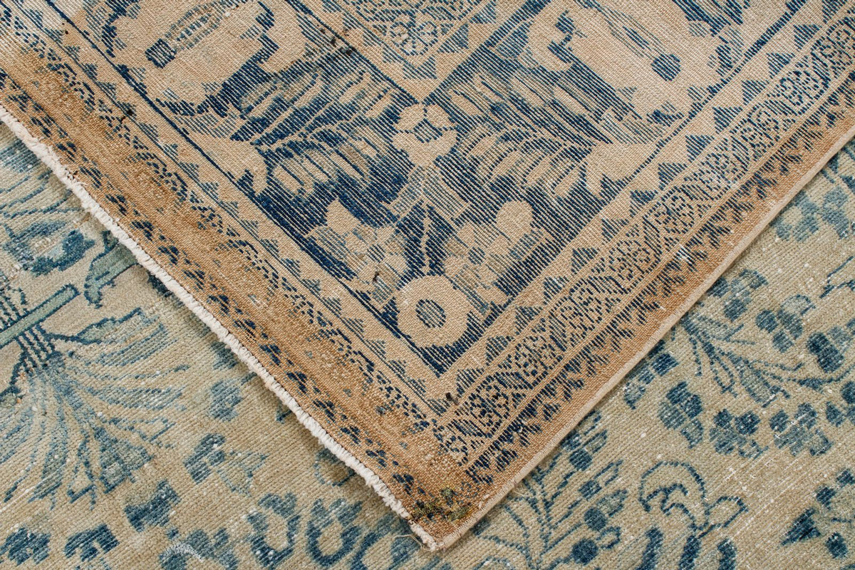 7x10 Beige and Blue Persian Traditional Rug