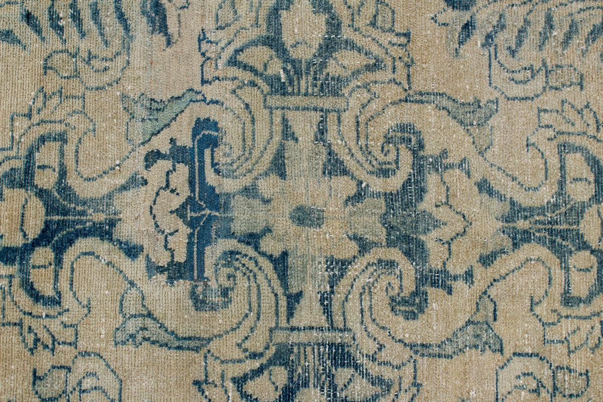 7x10 Beige and Blue Persian Traditional Rug