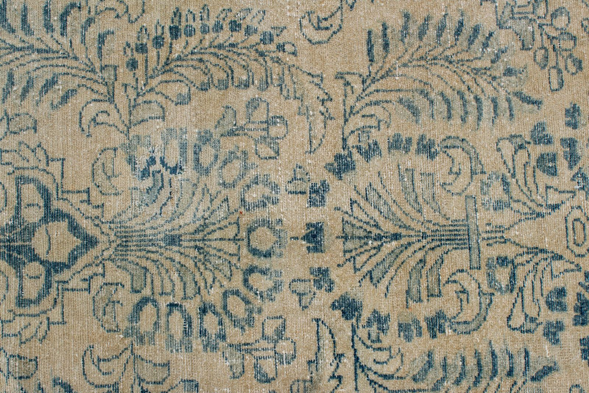 7x10 Beige and Blue Persian Traditional Rug