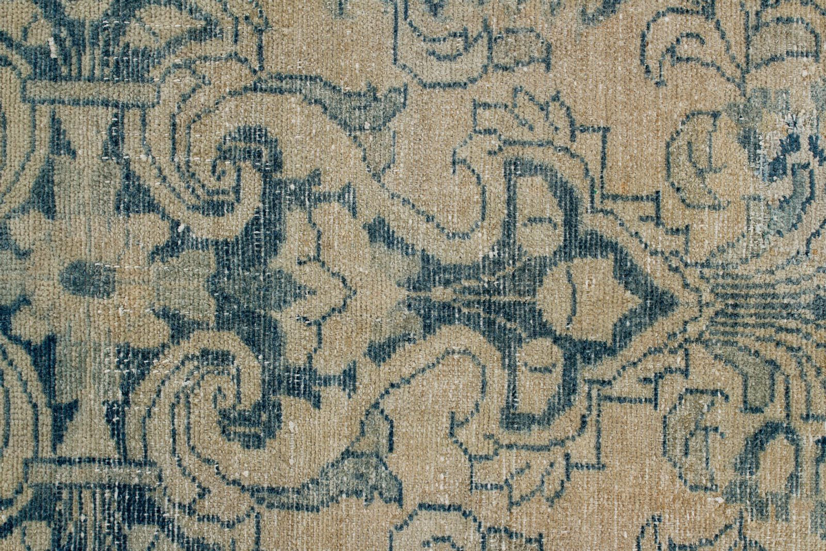 7x10 Beige and Blue Persian Traditional Rug