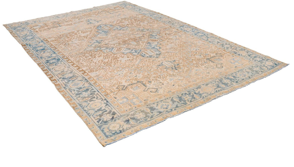7x10 Beige and Blue Persian Rug