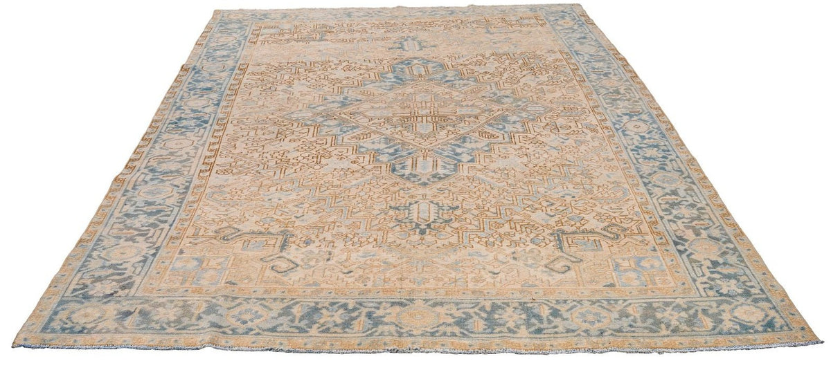 7x10 Beige and Blue Persian Rug