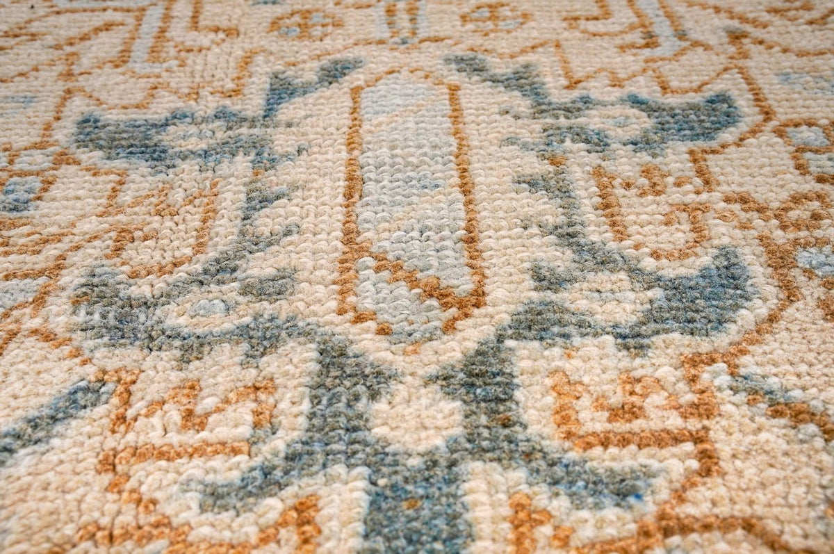 7x10 Beige and Blue Persian Rug