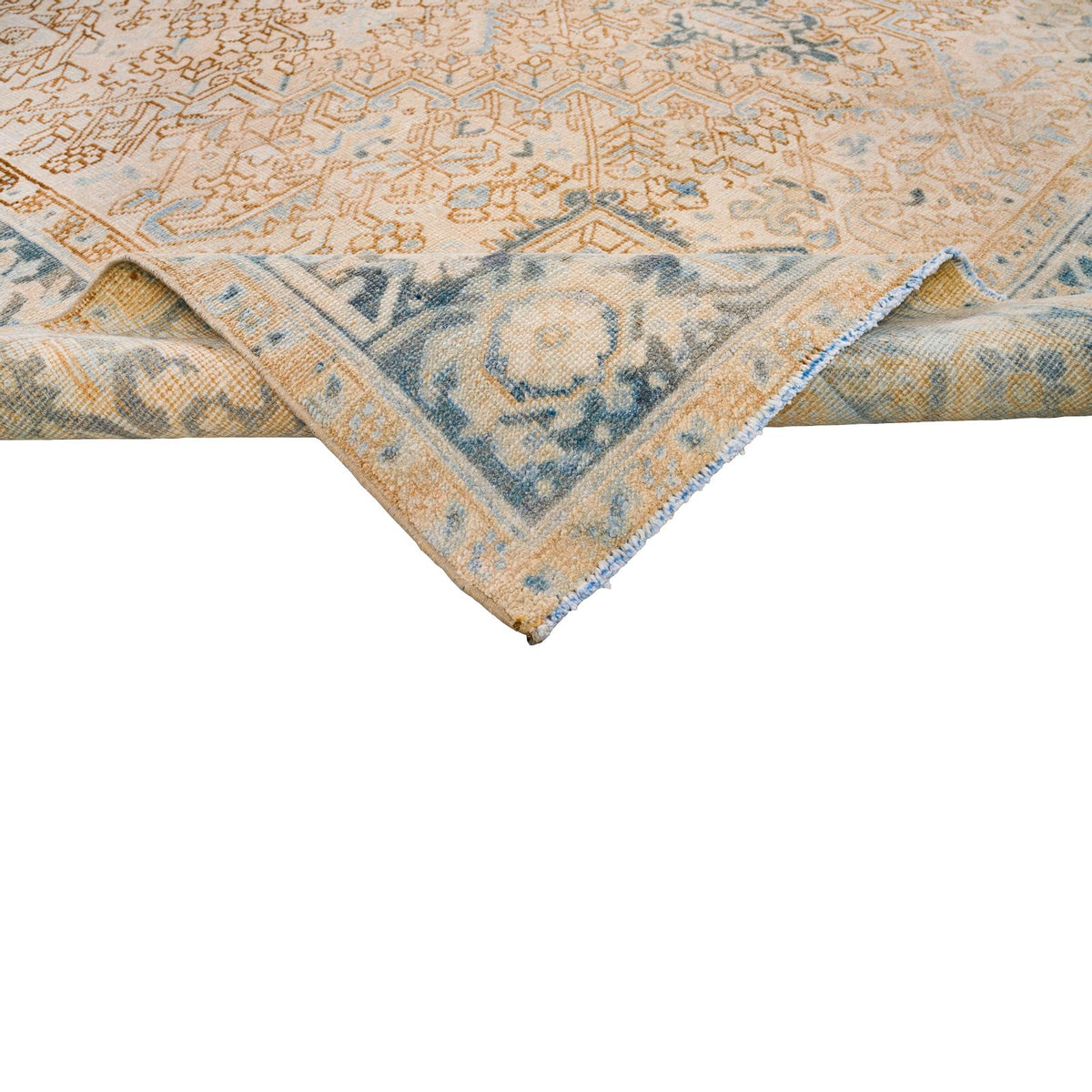 7x10 Beige and Blue Persian Rug