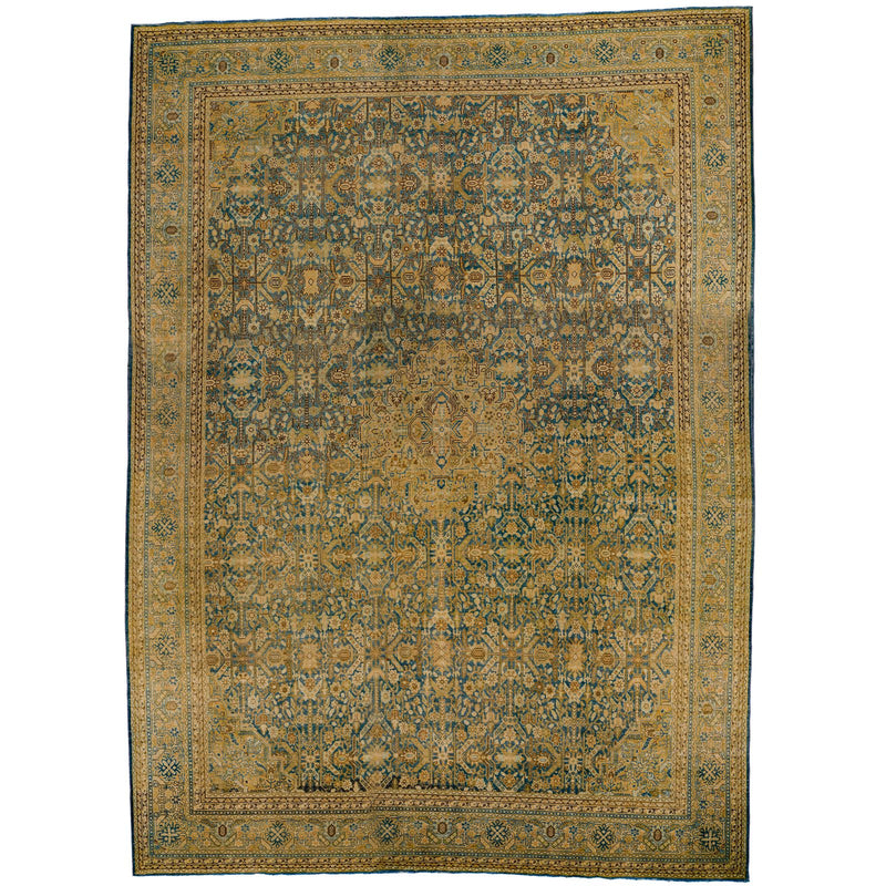 11x15 Brown and Blue Persian Traditional Rug