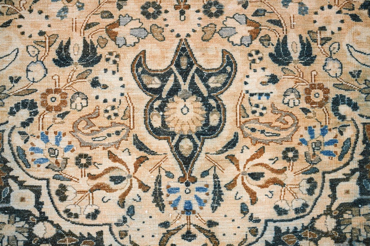 9x12 Beige and Navy Persian Rug