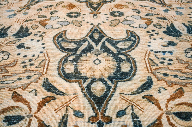 9x12 Beige and Navy Persian Rug