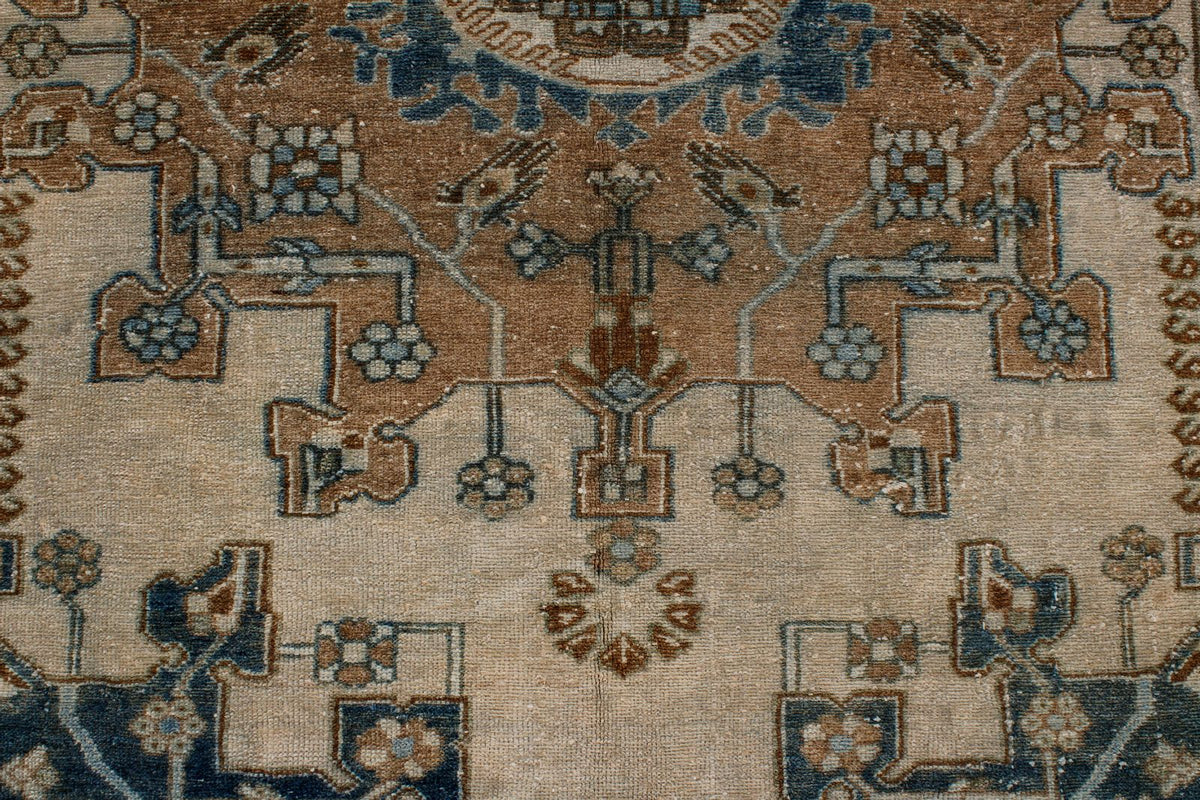 4x7 Beige and Blue Persian Rug
