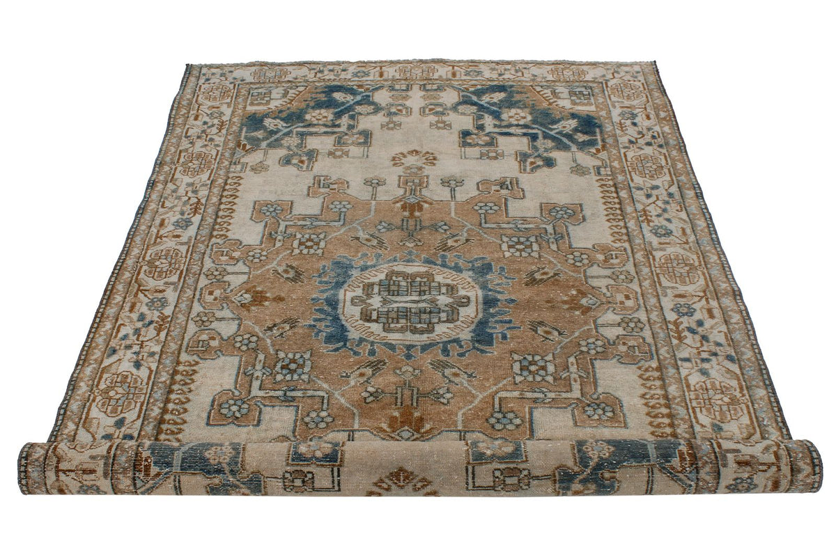 4x7 Beige and Blue Persian Rug