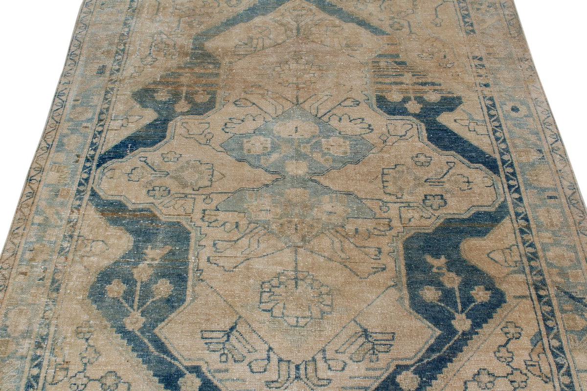 4x7 Beige and Blue Persian Traditional Rug