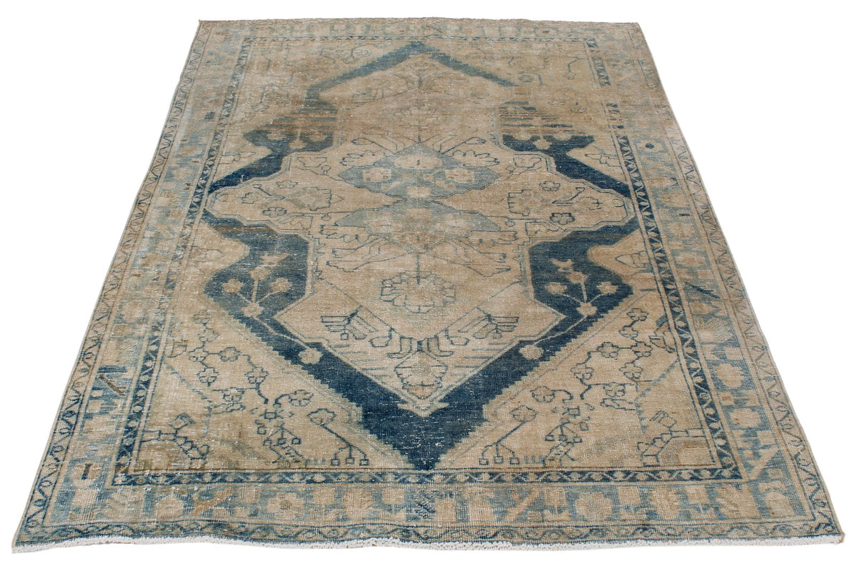 4x7 Beige and Blue Persian Traditional Rug
