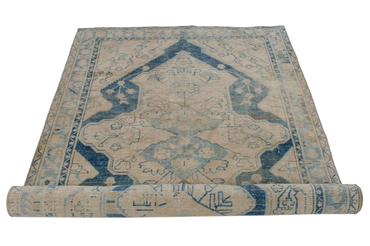 4x7 Beige and Blue Persian Traditional Rug