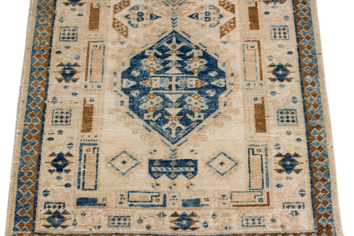 3x11 Beige and Blue Persian Runner