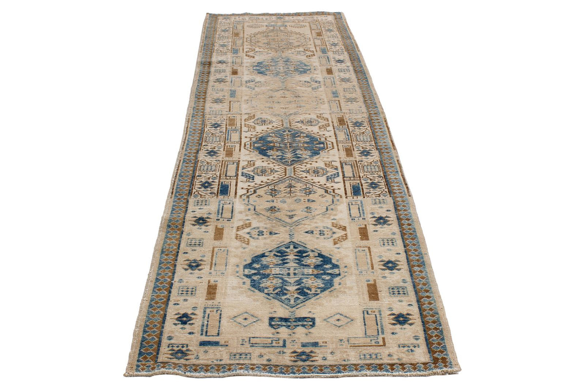 3x11 Beige and Blue Persian Runner