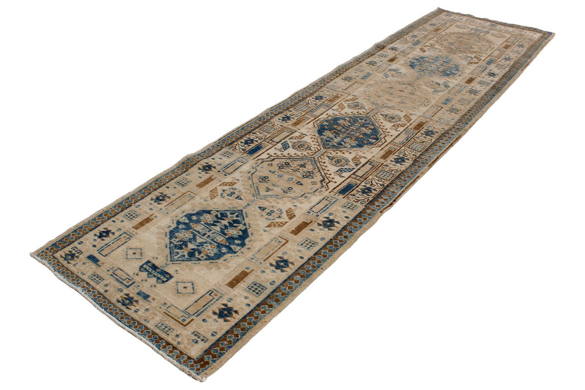 3x11 Beige and Blue Persian Runner