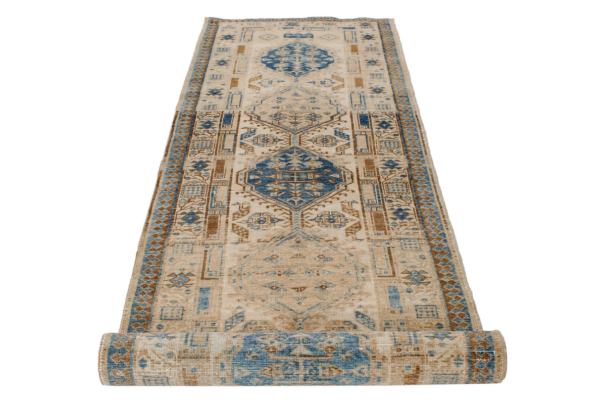 3x11 Beige and Blue Persian Runner