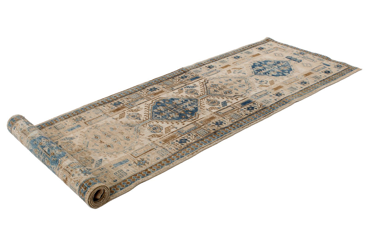 3x11 Beige and Blue Persian Runner