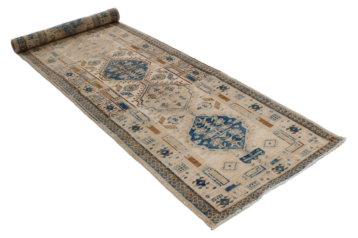 3x11 Beige and Blue Persian Runner