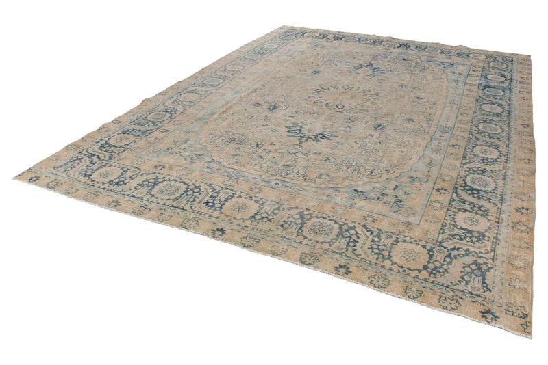 9x12 Beige and Blue Persian Rug