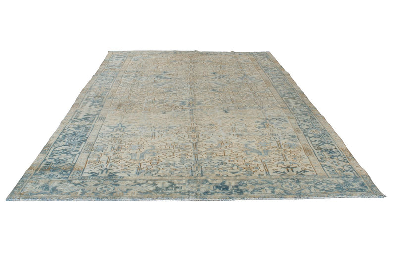 8x12 Beige and Blue Persian Rug