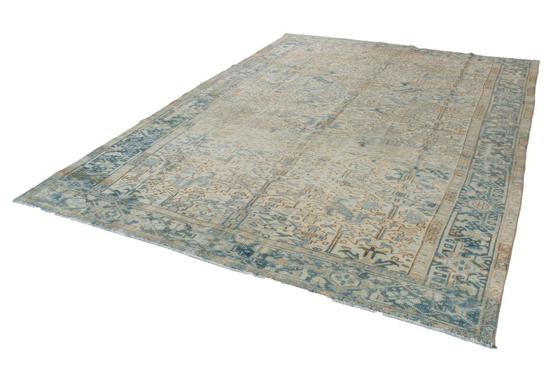 8x12 Beige and Blue Persian Rug