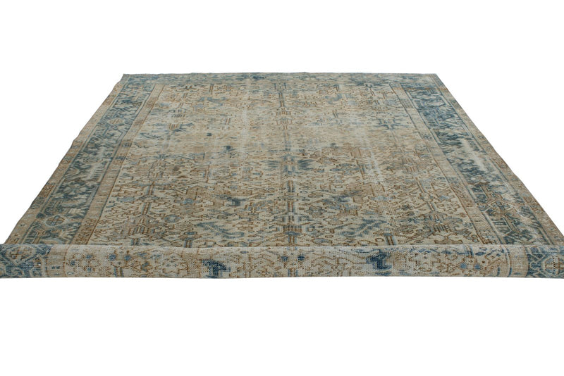 8x12 Beige and Blue Persian Rug