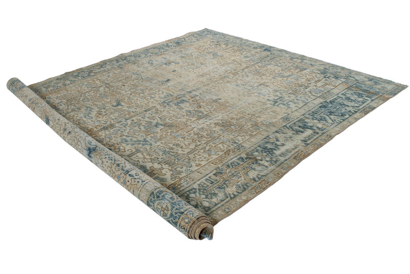 8x12 Beige and Blue Persian Rug