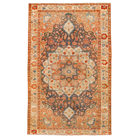 5x7 Beige and Multicolor Persian Rug