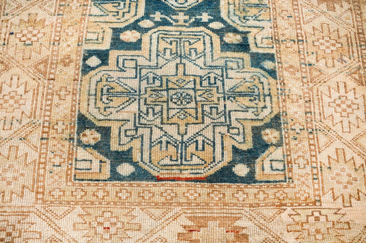 3x11 Beige and Blue Persian Tribal Runner