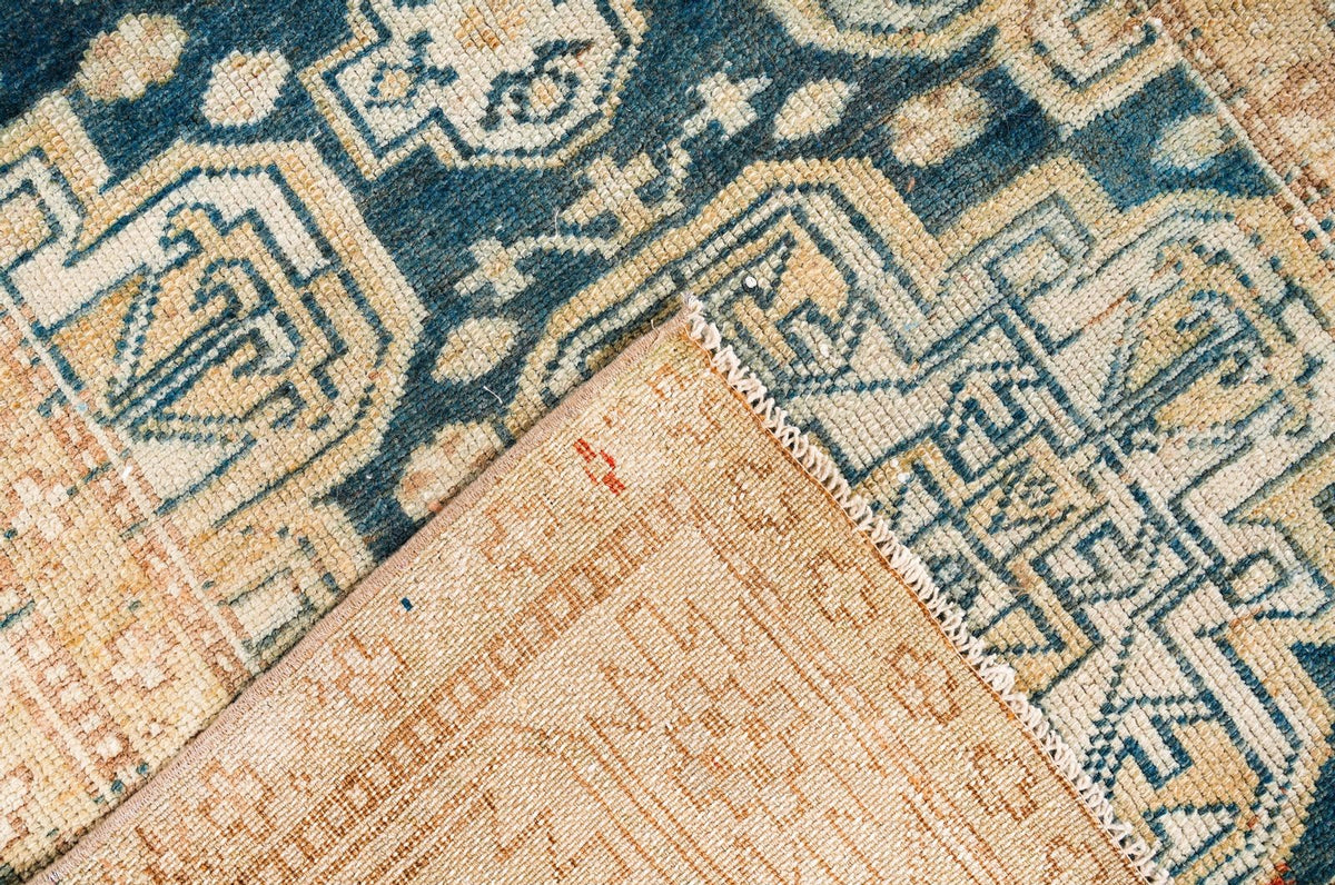 3x11 Beige and Blue Persian Tribal Runner
