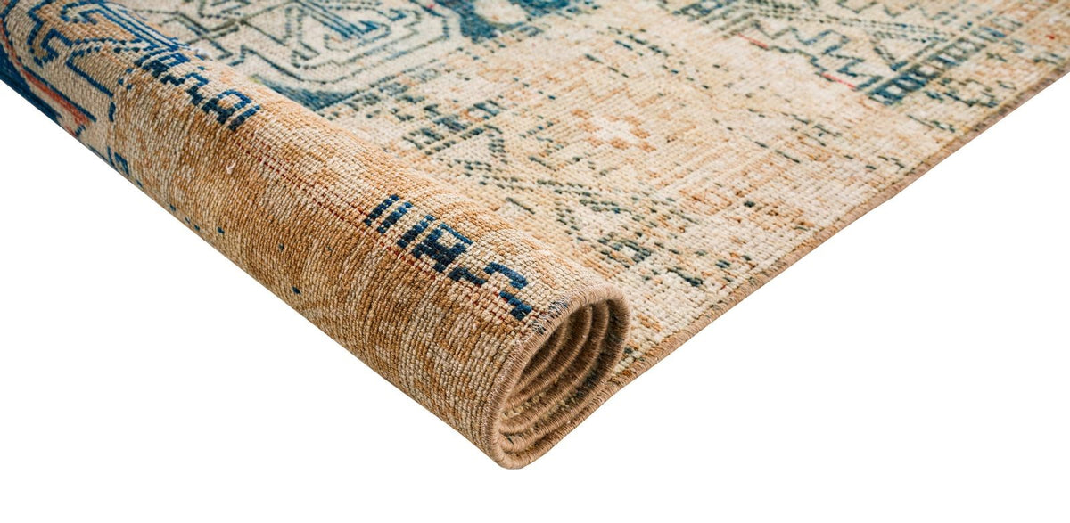 3x11 Beige and Blue Persian Tribal Runner