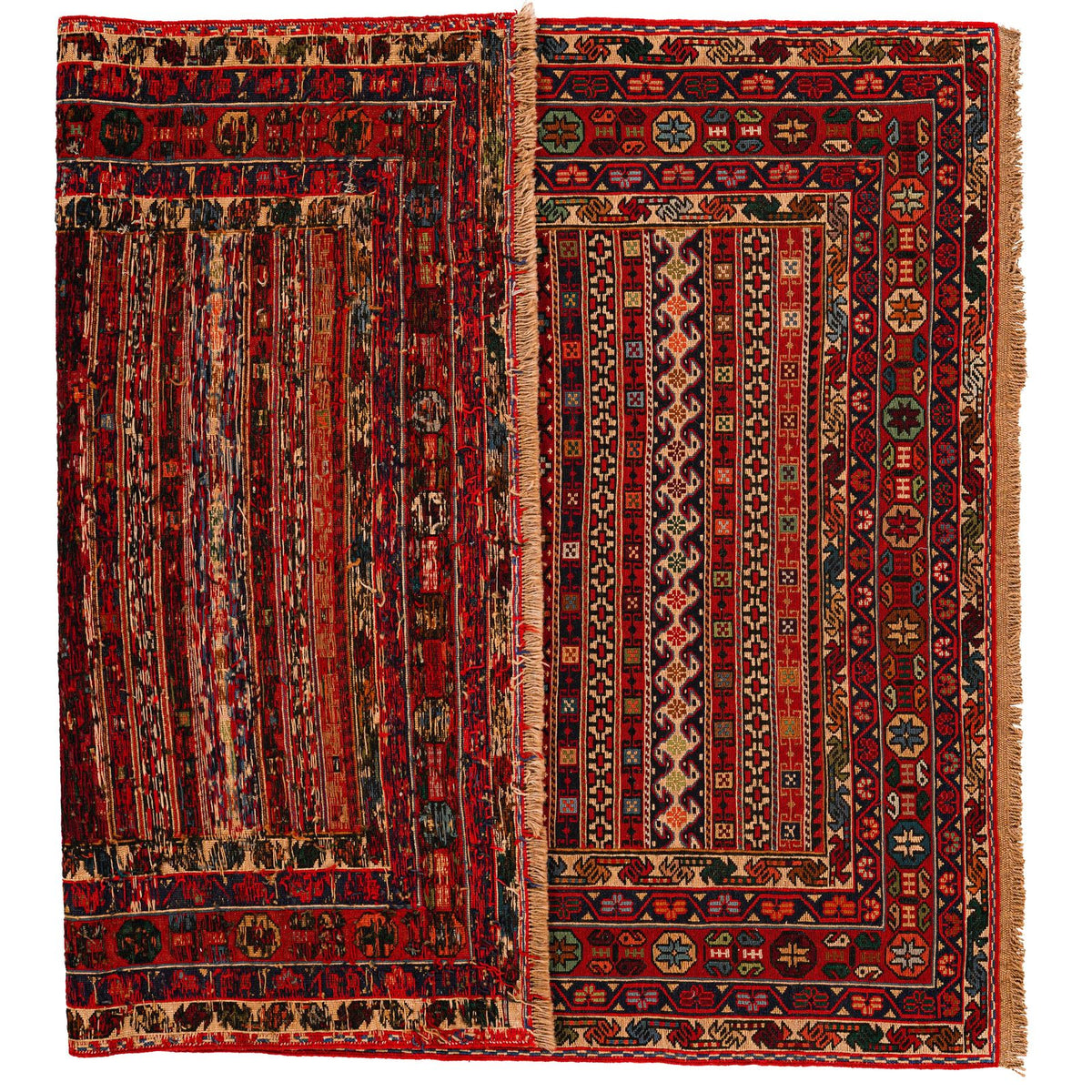 5x7 Red Turkish Patchwork Rug