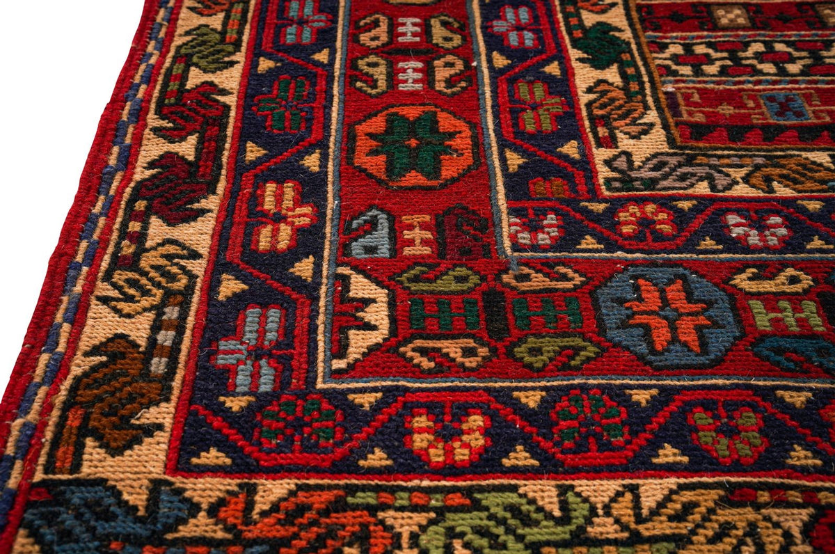 5x7 Red Turkish Patchwork Rug