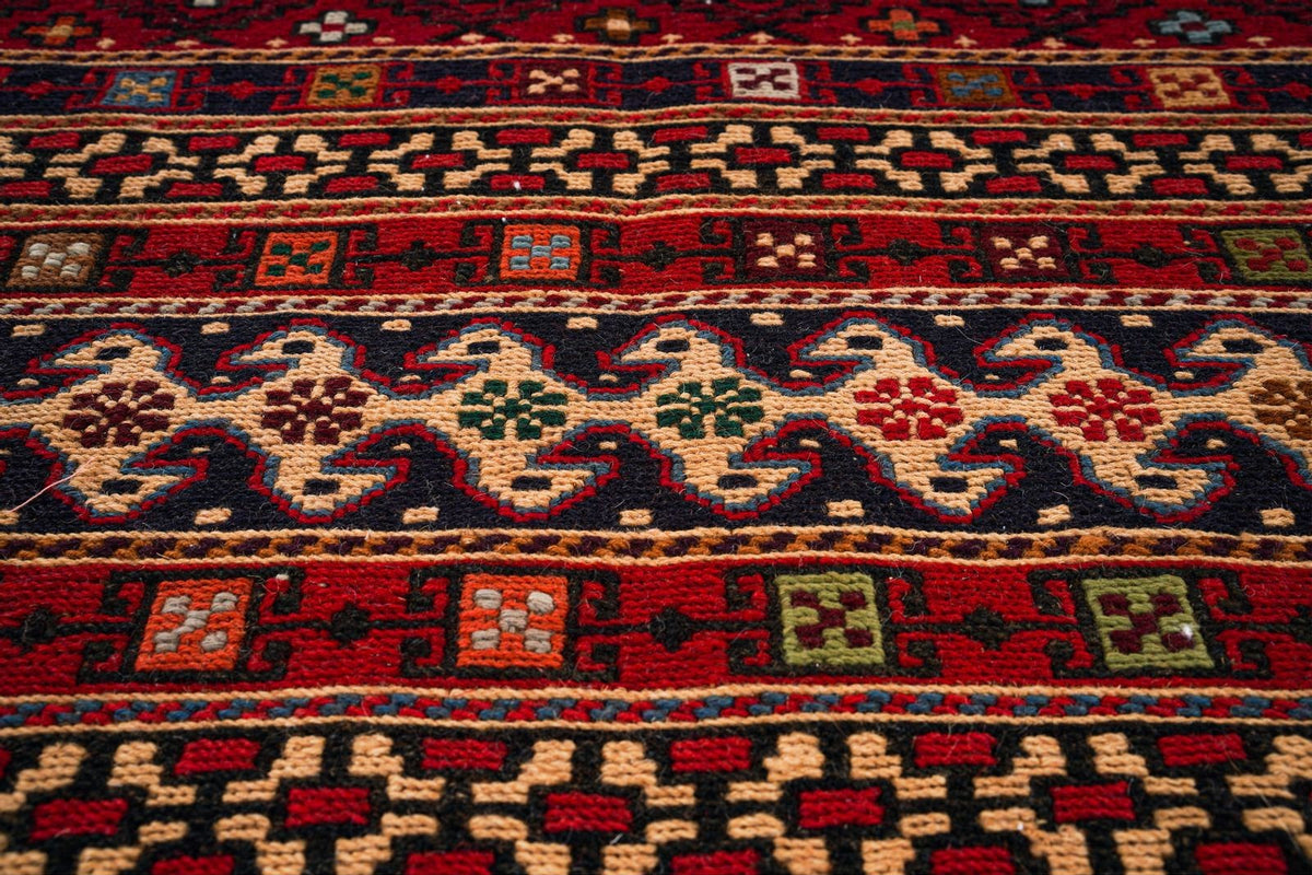 5x7 Red Turkish Patchwork Rug