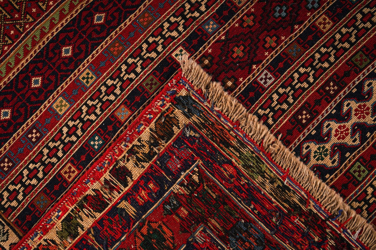 5x7 Red Turkish Patchwork Rug