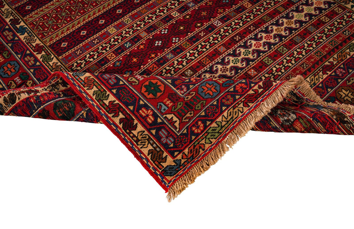 5x7 Red Turkish Patchwork Rug