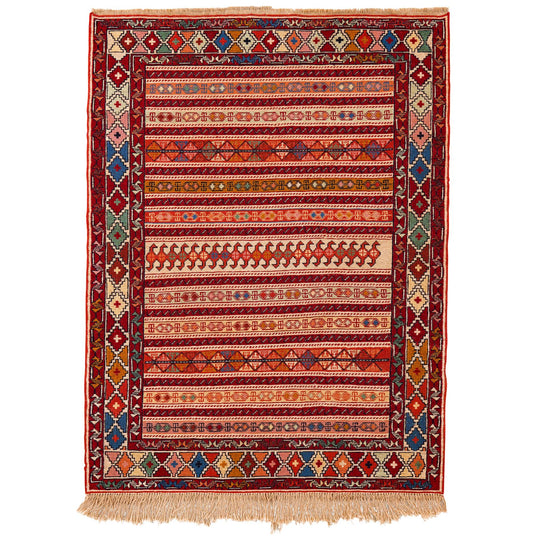 4x5 Multicolor Turkish Patchwork Rug