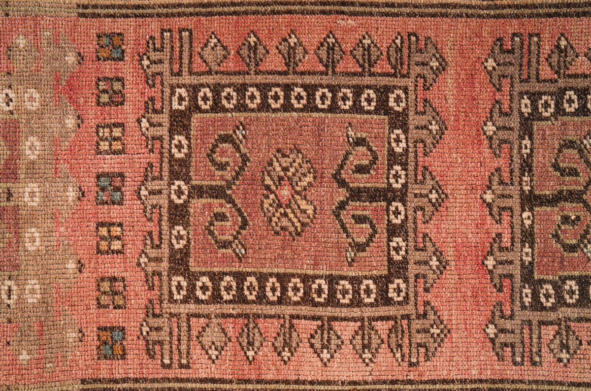 2x3 Red and Brown Turkish Tribal Rug