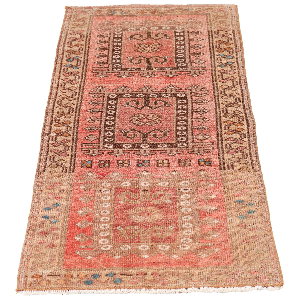 2x3 Red and Brown Turkish Tribal Rug