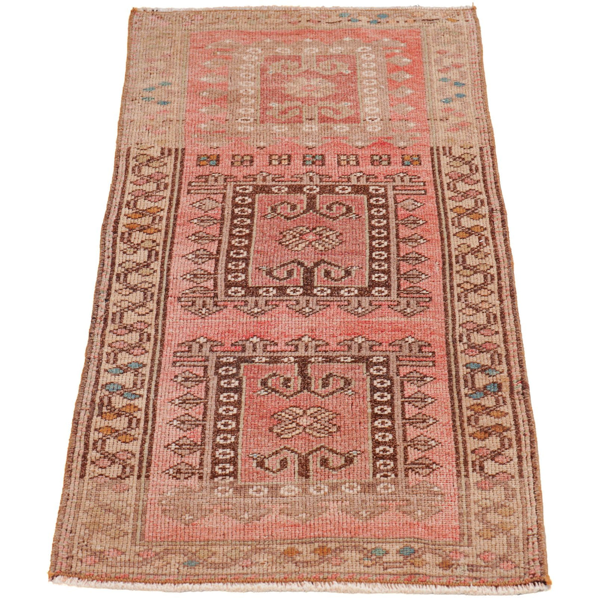 2x3 Red and Brown Turkish Tribal Rug