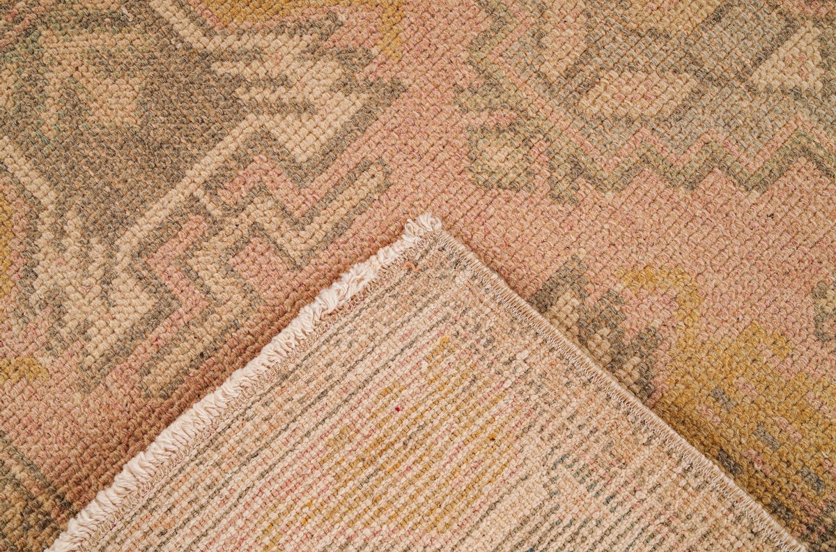 2x3 Pink and Brown Turkish Tribal Rug