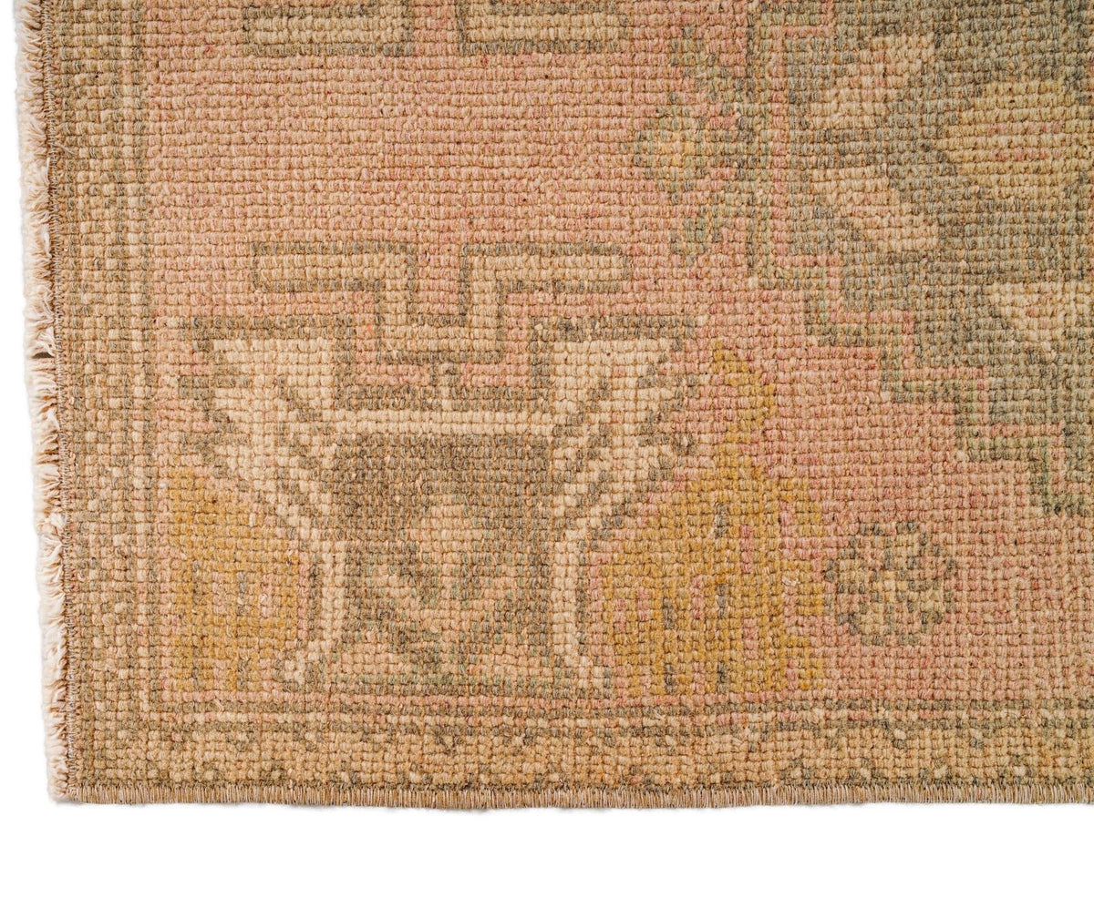 2x3 Pink and Brown Turkish Tribal Rug