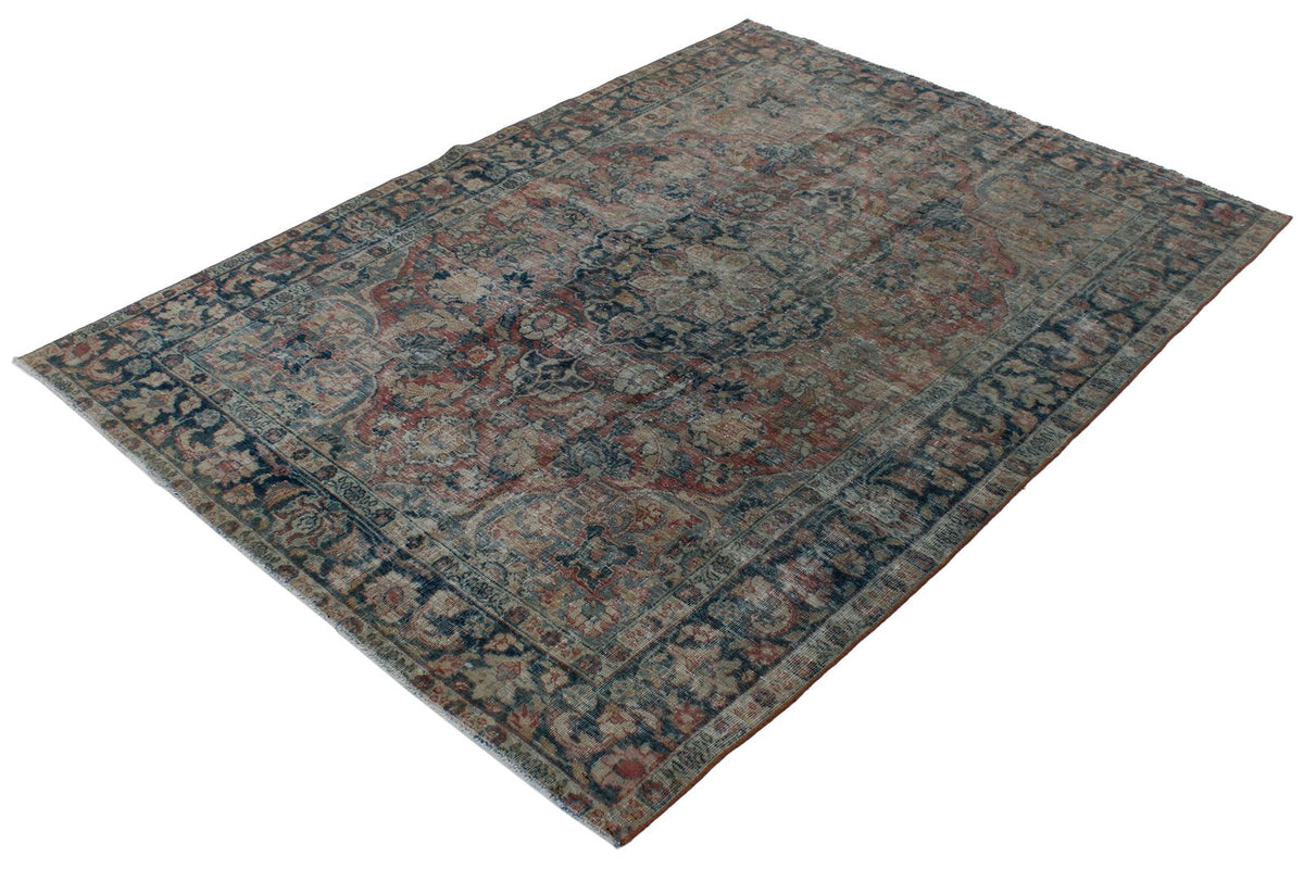 5x6 Red and Navy Persian Traditional Rug