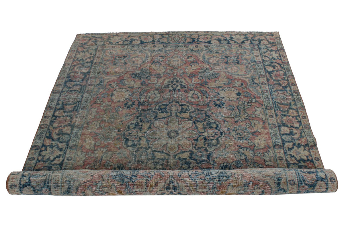 5x6 Red and Navy Persian Traditional Rug