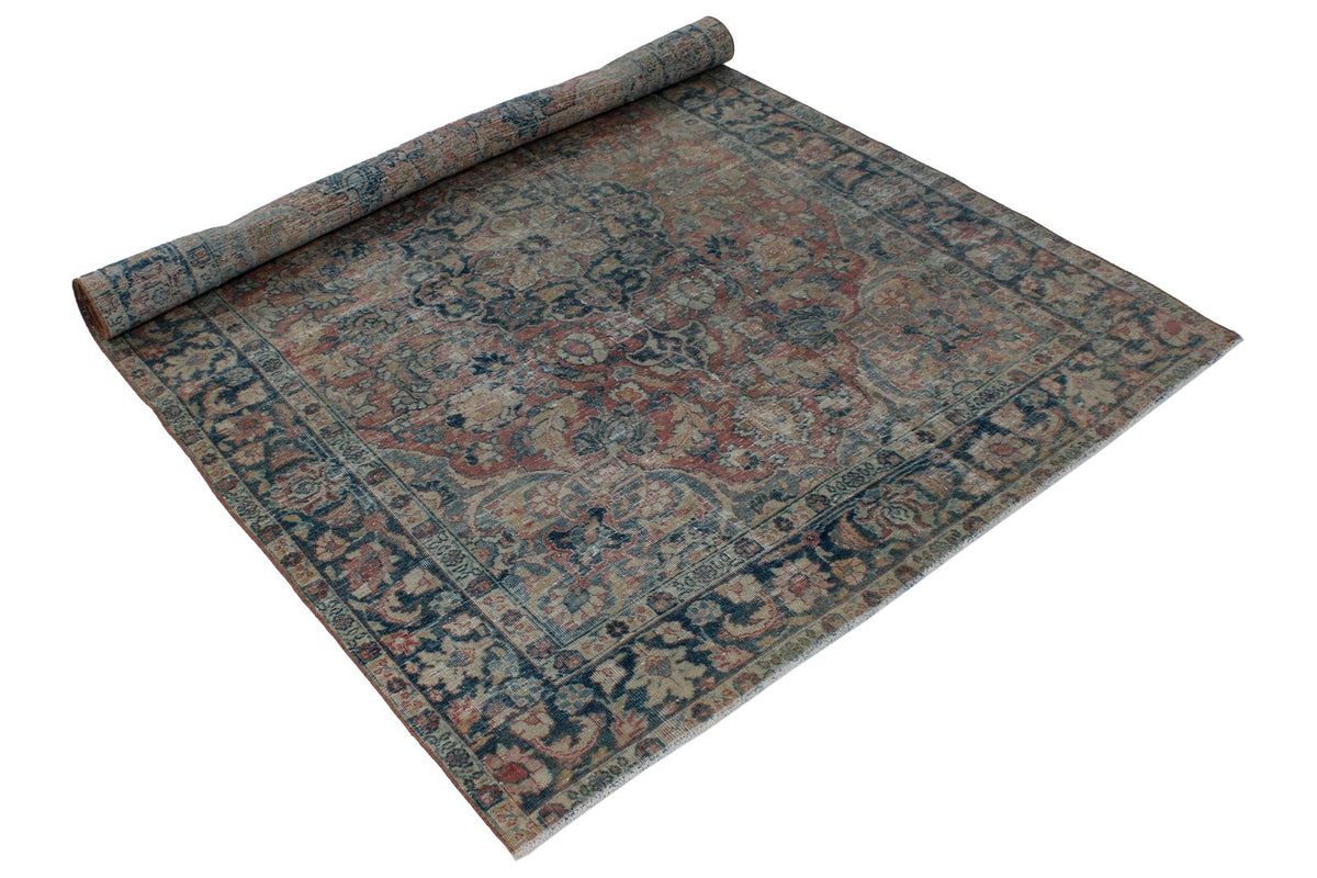 5x6 Red and Navy Persian Traditional Rug