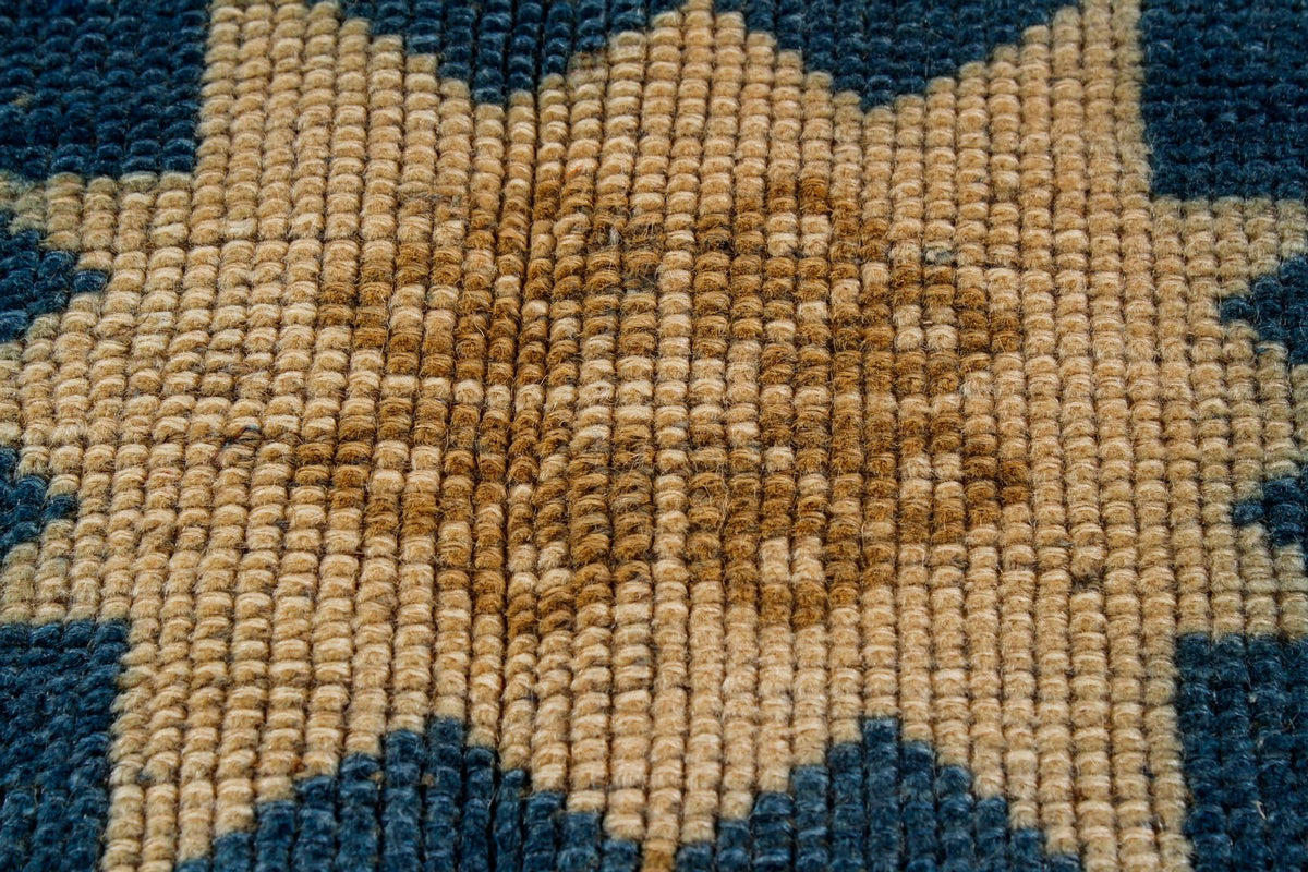 4x6 Blue and Beige Anatolian Tribal Rug