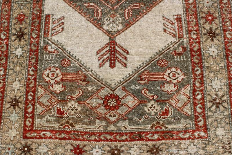 3x12 Beige and Red Traditional Persian Runner